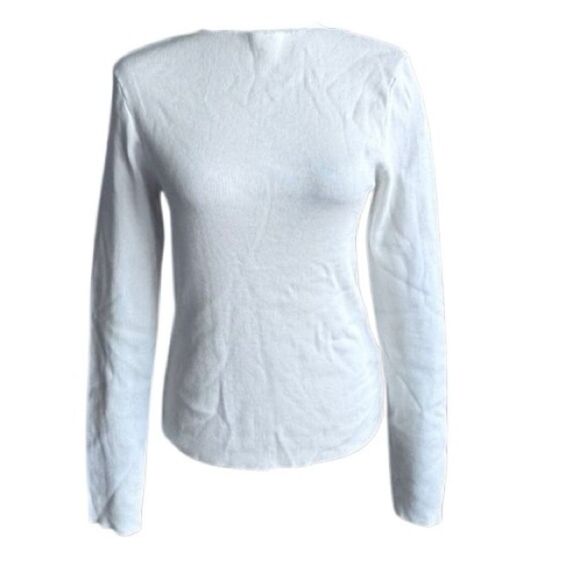 Commense Knit Top Long Sleeve Black White Reversible Sweater SZ L NEW - Picture 11 of 11